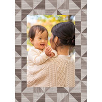 マッチングジャパン ウォールステッカー 写真立て フォトフレーム シール「幾何学ウッド/ブラウン」１セット(２枚本) CO-10045-AS2（直送品）