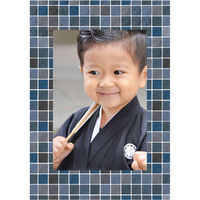 マッチングジャパン ウォールステッカー 写真立て フォトフレーム シール「タイル/ネイビー」1セット CO-10059-AS 1枚（直送品）