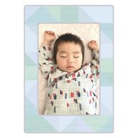 マッチングジャパン ウォールステッカー 写真立て フォトフレーム シール「木のパズル/ブルー」１セット(２枚本) CO-10068-AS2（直送品）