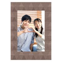 マッチングジャパン ウォールステッカー 写真立て フォトフレーム シール「ミツウロコ/ブラウン」1セット CO-10073-AS 1枚（直送品）