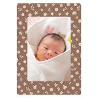 マッチングジャパン ウォールステッカー 写真立て フォトフレーム シール「小花/ブラウン」１セット(２枚本) CO-10074-AS2（直送品）