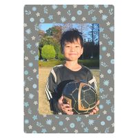 マッチングジャパン ウォールステッカー 写真立て フォトフレーム シール「小花/ブルー」１セット(２枚本) CO-10075-AS2（直送品）