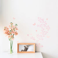 マッチングジャパン ウォールステッカー 手軽にDIY 転写タイプ「ツタに集まる蝶々/ピンク」 CO-10082-AS 1枚（直送品）