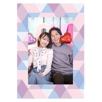 マッチングジャパン ウォールステッカー 写真立て フォトフレーム シール「トライアングル/パープル」1セット CO-10038-AS 1枚（直送品）