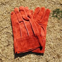 ヤマショウ アウトドア牛革外縫い手袋　レッド　当て付き　M YKG-011REM 1箱(60双入り)（直送品）