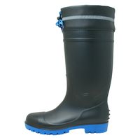 小野商事 PVCフード付作業長靴 ブラック×ブルー 25.0cm WS3300 1足