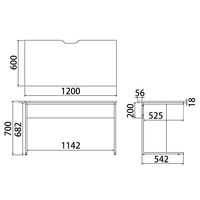 【車上渡し】アール・エフ・ヤマカワ ワークデスク2 平机 幅1200×奥行600×高さ700ｍｍ ウォルナット 1台（直送品）
