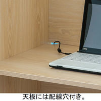【車上渡し】アール・エフ・ヤマカワ パネルデスク コンセント付 ナチュラル　ベース 幅800×奥行600mm 1台（３梱包）（直送品）