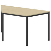 アスクル マルチワークテーブル 台形 幅1400×奥行600×高さ720mm ライトウッド天板・ブラック脚 1台  オリジナル
