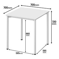 アスクル マルチワークテーブル 幅700×奥行700×高さ720mm ホワイト天板・ホワイト脚 1台  オリジナル