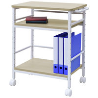 アスクル マルチワーク デスクサイドワゴン ライトウッド天板・ホワイトフレーム 1台  オリジナル