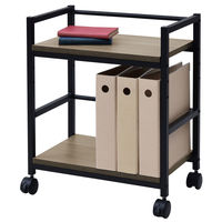 アスクル マルチワーク デスク下ワゴン ダークウッド天板・ブラックフレーム 1台  オリジナル