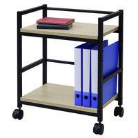 アスクル マルチワーク デスク下ワゴン ライトウッド天板・ブラックフレーム 1台  オリジナル