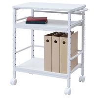 アスクル マルチワーク デスクサイドワゴン ホワイト天板・ホワイトフレーム 1台  オリジナル
