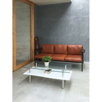 【軒先渡し】あずま工芸 ブリーズ ガラスリビングテーブル 幅1100×奥行550×高さ410mm ホワイト GLT-2321 1台（直送品）