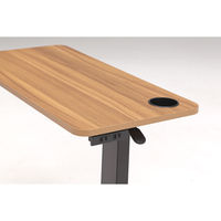 【軒先渡し】大和通商 カップ付き昇降テーブル 幅800×奥行400×高さ650～950mm ライトブラウン×ブラック DW-1208A 1台（直送品）