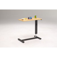 【軒先渡し】大和通商 カップ付き昇降テーブル 幅800×奥行400×高さ650～950mm ナチュラル×ブラック DW-1208A 1台（直送品）