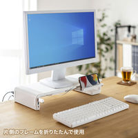 サンワサプライ USB Type-C接続ハブ付き机上ラック(ホワイト) MR-LC210CHW 1個（直送品）