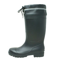 小野商事 PVCフード付安全長靴 先芯入 ブラック×ブラック 24.5cm WS3400 1足