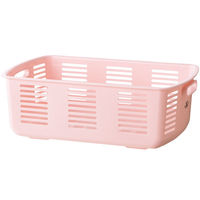 林製作所 脱衣カゴ付ワゴン 折りたたみタイプ ピンク 1セット