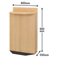 アール・エフ・ヤマカワ 無人受付スリムカウンター 幅600×奥行350×高さ1000mm ナチュラルII RFRSC-6035NA2 1台（取寄品）