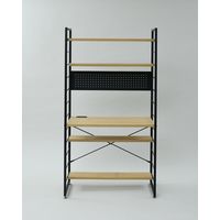 YAMAZEN ウッドシェルフデスク MWSD-1680E(OAK/SBK) 1台（直送品）