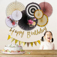 ハンズプロ ペーパーファン HAPPY BIRTHDAY キット 花柄 hans-011 1セット