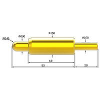 テスプロ　スプリングコネクタピン　プラグインタイプ　PP-B150-L055-00　1ロット (20本)（直送品）