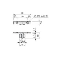 アトムリビンテック HRー375 両開きストッパー L=50 P=30 アルミ・黒 000047 1セット(5ヶ)（直送品）