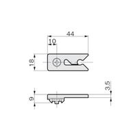 アトムリビンテック HRー300 吊元仮固定キャッチ 18×44 DG 078954 1セット(14ヶ)（直送品）