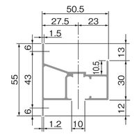 アトムリビンテック AFDー1500ーOS 2400mm アルマイトシルバー 262799 1本（直送品）