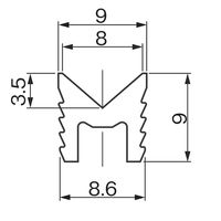 アトムリビンテック CVレール 9×9 2，000 アルミ シルバー 219170 1セット(60本)（直送品）