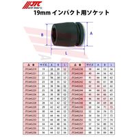 JTC 19mmインパクト用ソケット 52mm JTC645252 1個（直送品）