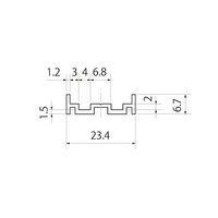 スリーナイン島野 アルミ 35号 直立下レール シルバー(B) 1820 82183 1本（直送品）