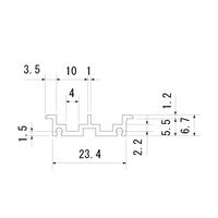 スリーナイン島野 アルミ 55号 5ミリ堀込直立下レール シルバー(B) 1820 82194 1本（直送品）