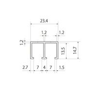 スリーナイン島野 アルミ 35号 直立上レール シルバー(B) 1820 82181 1本（直送品）