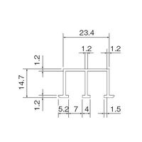 スリーナイン島野 アルミ 55号 5ミリ堀込直立上レール シルバー(B) 1820 82191 1本（直送品）