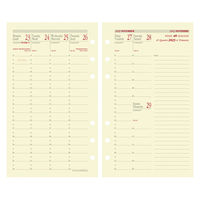 ２０２３年度1月始まりダイアリー クオバディス タイマー１７　バイブル　システム手帳レフィル 1週間バーチカルタイプ アイボリーペーパー1冊（直送品）