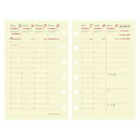 ２０２３年度1月始まりダイアリー クオバディス タイマー１４　ミニ６穴　システム手帳レフィル 1週間バーチカルタイプ アイボリーペーパー1冊（直送品）