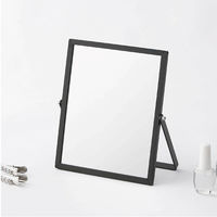 永井興産 アルミフレーム卓上ミラー S 幅170×奥行10×高さ200mm ブラック NK-246BK-12 １セット（12個入）（直送品）