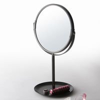 永井興産 ラウンド卓上ミラー PUT 幅190×奥行145×高さ315mm ブラック NK-263BK-12 １セット（12個入）（直送品）