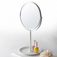 永井興産 ラウンド卓上ミラー PUT 幅190×奥行145×高さ315mm ホワイト NK-263WH-12 １セット（12個入）（直送品）