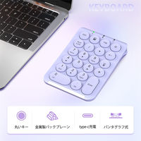 テンキー Bluetooth パンダグラフ 薄型 充電式 Tabキー付 耐久性 IC-KP08-PU パープル iClever