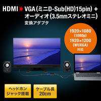 サンワサプライ HDMI-VGA変換アダプタ(オーディオ出力付き) AD-HD23VGA 1個（直送品）