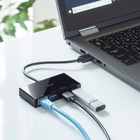 サンワサプライ USB3.2 Gen1 ハブ付き ギガビットLANアダプタ USB-3H322BKN 1個（直送品）