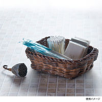 トーダイ PPラタン RE-384-BRM エコノミー 角型バスケット 35型 ブラウンマーブル　1個 01038435