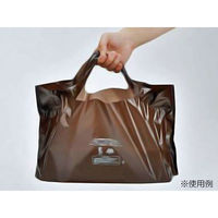 福助工業 レジ袋 キャリーバッグバイオ25 茶 No.40 0488712 1セット(1袋(100枚)×10)
