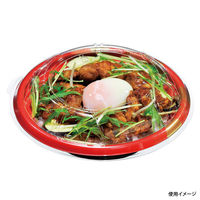 福助工業 どんぶり容器 福丸丼 180H 赤木目GL 本体 600枚(50×12) 0722790 1ケース(600枚入(50枚×12袋))（直送品）