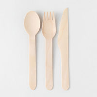 アサヒグリーン木製カトラリー3点セット(スプーン・フォーク・ナイフ)160紙完封袋(茶色) 10812000（直送品）