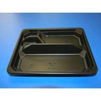 福助工業 弁当容器 フルレンジTR-102H 黒 本体 400枚(50×8) 594938 1ケース(400枚入(50枚×8袋))（直送品）